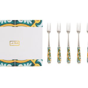 set 6 pz forchettine costa verde 15 cm c/astuccio