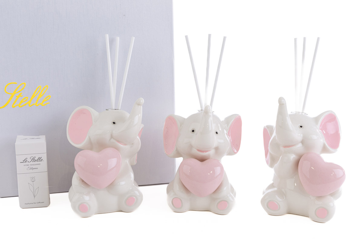 PROFUMATORE ELEFANTINO ROSA 3 ASS.7,5Xh.11,5CM C/ASTUCCIO Pz. 3 - immagine 2