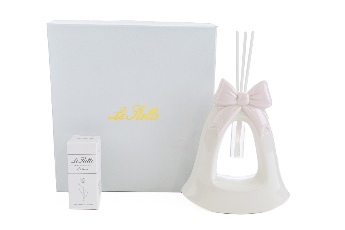 profumatore campana rosa 11x5xh.13cm c/astuccio - immagine 2