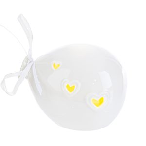 Bomboniera Palloncino Led Porcellana Bianco12 X 9,5 X H.9 Cm