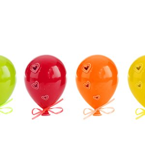 Bomboniera Appendino Palloncino Led Porcellana 4Ass. 13X9,5Xh.6,5Cm Pz. 4