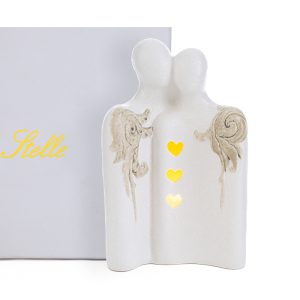 coppia sposi porcellana led 10x7xh.16cm c/astuccio