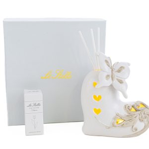 profumatore cuore porcellana led11x8xh.13,5cm c/astuccio