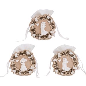 PORTA SACCHETTO LEGNO SPOSI 3ASS.3,5×7,5xh.8CM Pz. 48