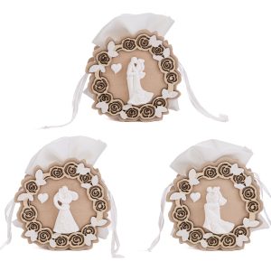 PORTA SACCHETTO LEGNO SPOSI 3ASS.3,5×9,5xh.10CM Pz. 24