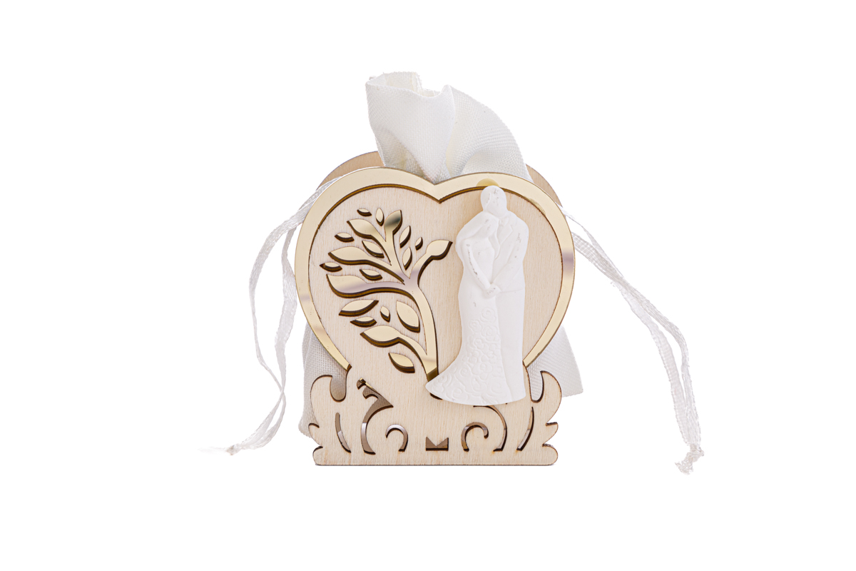 PORTA SACCHETTO SPOSI ORO 4×6,5xh.7CM Pz. 48 - immagine 2