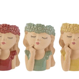 vaso ceramica girl 3 ass. 10,5xh.15 cm. pz. 3