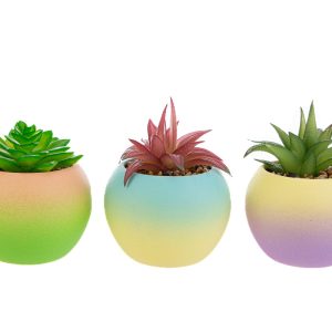 vasetto piantina artificiale 3 col.ass.d.8xh.10 cm  pz. 6