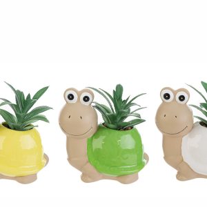 tartaruga piantina artificiale 3 col.ass.9x13h.16 cm pz. 3