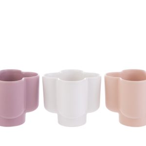 vasetto fiore ceramica 3 col. ass.10x10xh.10 cm. pz. 3