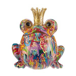 salvadanaio frog resina multicolor 18×13,5×18 cm. c/shopper 13699