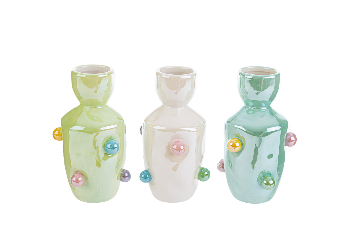 vasetto ceramica balls pz. 6 ass. 7,5×7,5xh.13,5 cm.