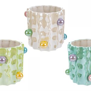 vasetto ceramica balls pz. 3 ass.18x18xh.16 cm.