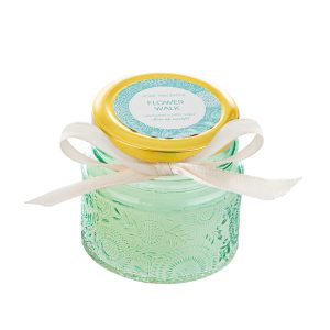 candela profumata col. verde diam.6,5xh.6 cm pz. 6 con shopper 13692