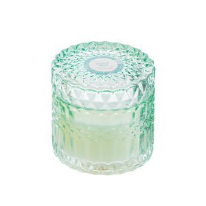 candela profumata col. verde diam. 9xh.9cm pz. 3 con shopper 13694