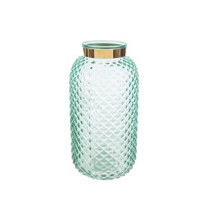 vaso vetro col. verde 10xh.20,5 cm. pz.3