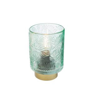 lampada vetro led col. verde 10x15cm pz. 3 con shopper