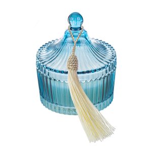 candela profumata col. blu 10,5xh.13cm c/shopper 13695 pz.3