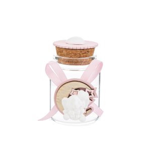 barattolino vetro elefante rosa 4,5xh.7 cm. Pz. 24