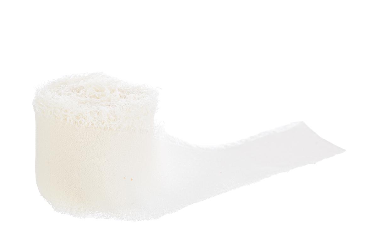 nastro chiffon sfrangiato 4 cm x 20 mt panna pz. 1 - immagine 2