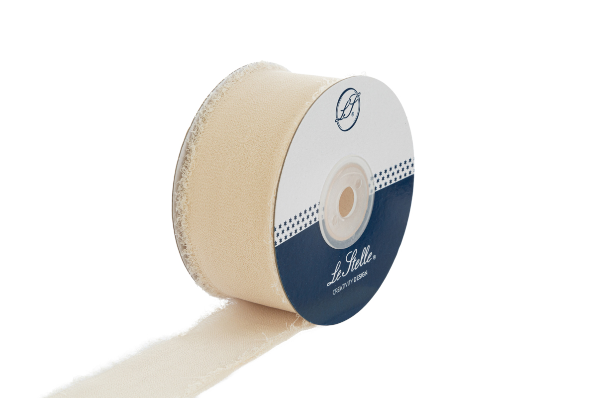 nastro chiffon sfrangiato 4 cm x 20 mt skin pz. 1 - immagine 2