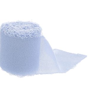 nastro chiffon sfrangiato 4 cm x 20 mt celeste pz. 1