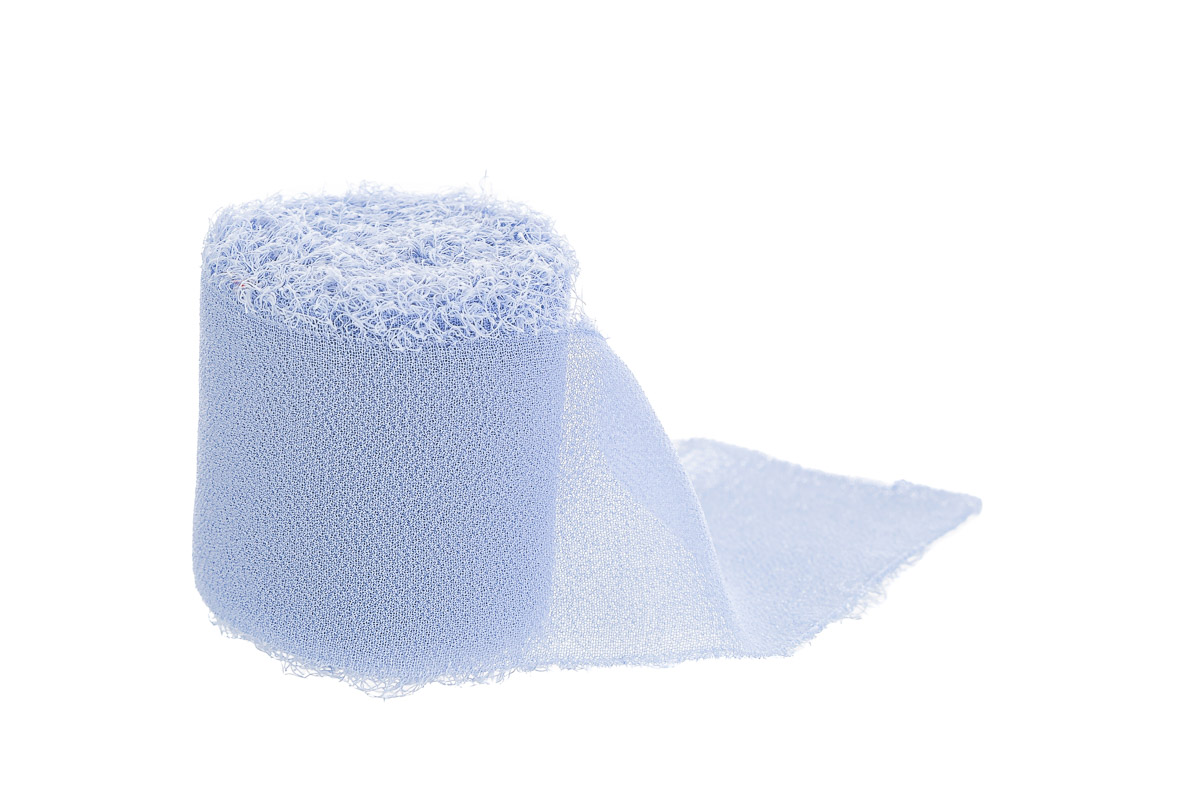 nastro chiffon sfrangiato 4 cm x 20 mt celeste pz. 1 - immagine 2
