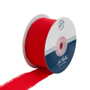 nastro chiffon sfrangiato 4 cm x 20 mt rosso pz. 1
