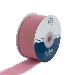 nastro chiffon sfrangiato 4 cm x 20 mt rosa antico pz. 1