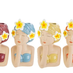 vaso ceramica chica de ipanema 4 ass.13,5x13xh.26,5 cm. Pz. 4