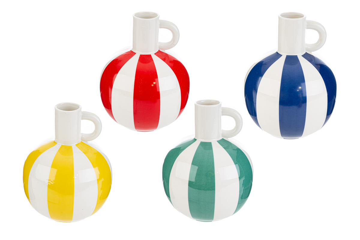 vasetto porcellana circus pz. 4 ass.16x16xh.20 cm. c/shopper 3699