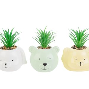 piantina animaletti porcellana pz. 3 ass.10x10x13 cm.