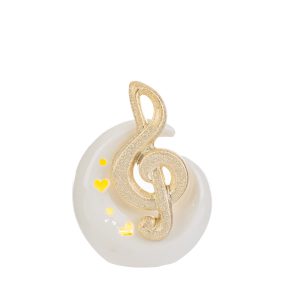 chiave di violino porcellana led 9×4,5xh.11,5 cm. c/shopper 13693