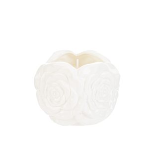 candela profumata rosa porcellana 10,5×8,5xh.8,5 cm. c/shopper 3693