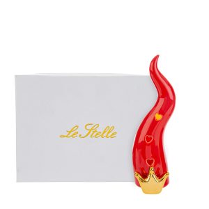 corno rosso porcellana led 5,5×6,5xh.20 cm. c/astuccio