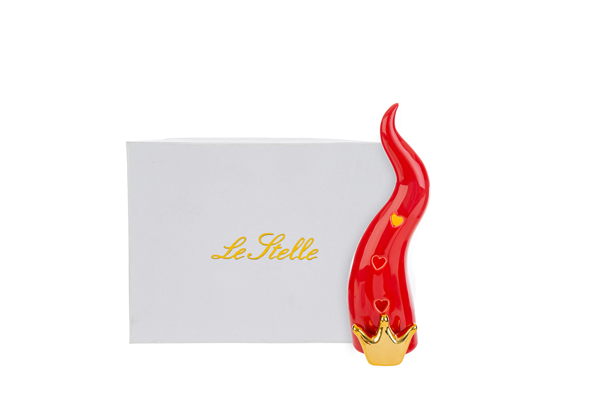 appendino corno rosso porcellana led 6,5x21x5 cm. c/astuccio - immagine 3