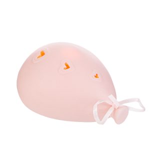 palloncino porcellana led rosa satinato10x13x6,5cm