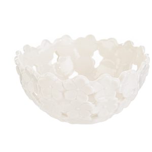 svuota tasche fiori porcellana 15,5×15,5xh.7,5 cm. c/shopper 56574