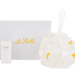 profumatore fiori porcellana led 12x12xh.10 cm. c/astuccio