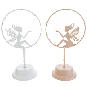 decorazione metallo fata led 2 ass.15x10xh.26,5 cm. Pz. 2