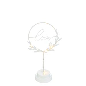 decorazione metallo led love bianco 18x10xh.30,5 cm. 2 pz.