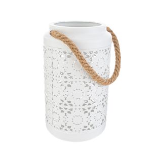 portacandele metallo bianco 15x15xh.25 cm. pz 2