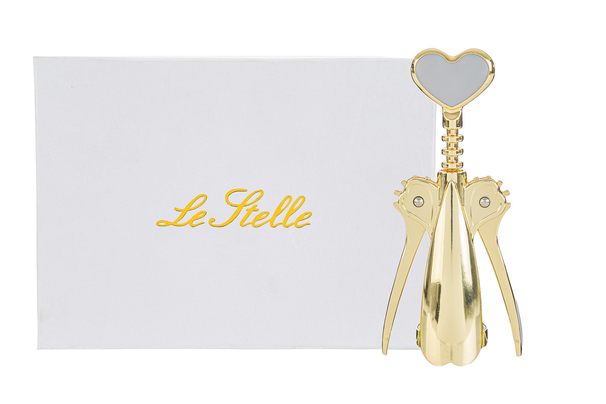 apribottiglie metallo oro astuccio 16 cm.