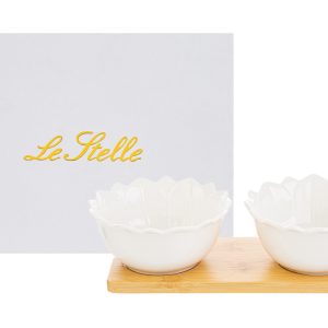 set 2 ciotoline porcellana 23x12xh.6 cm. c/astuccio