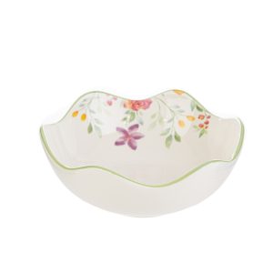 centro tavola porcellana dec. fiori d.15,5xh.6 cm.