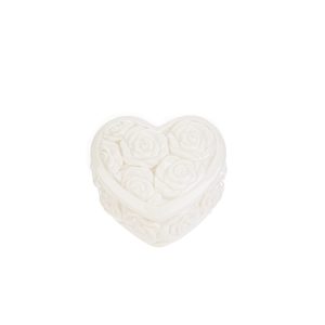 scatola candela profumata cuore porcellana 8,5×7,5xh.5 cm. c/shopper 3692