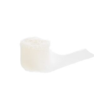 nastro chiffon sfrangiato 2,5 cm x 20 mt panna pz. 1