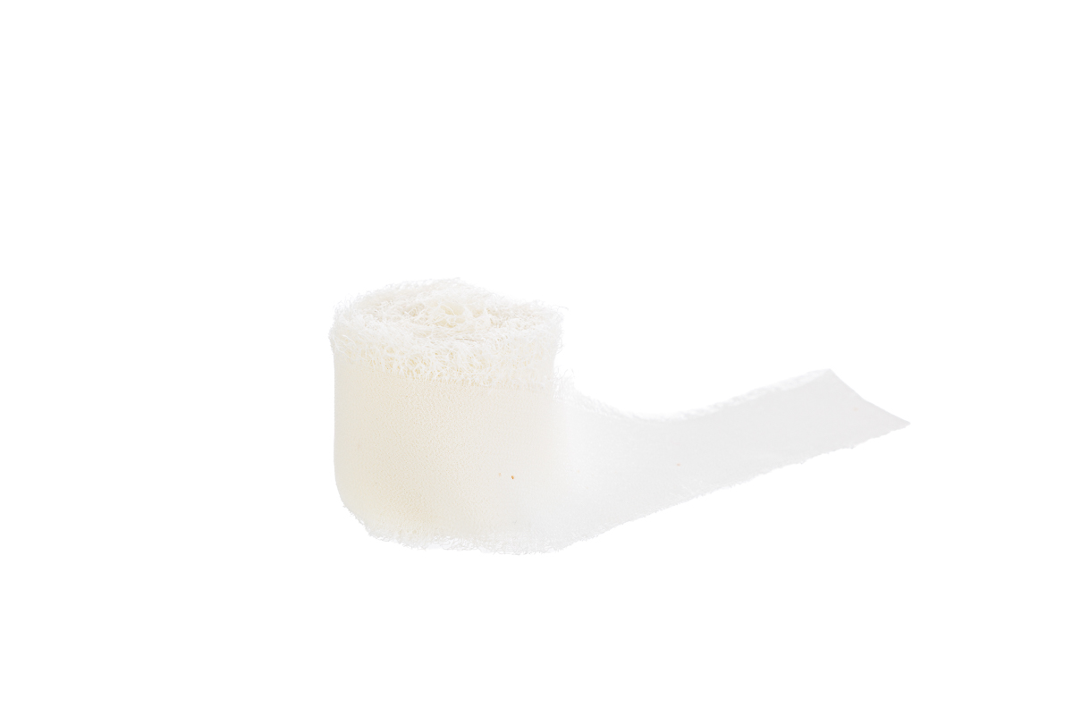 nastro chiffon sfrangiato 2,5 cm x 20 mt panna pz. 1 - immagine 2