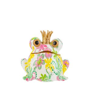 salvadanaio frog resina flowercolor 13,5×10,5×13,5 cm. c/shopper 13695