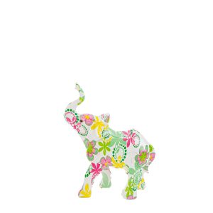 elefante resina flowercolor 17,5×6,5×22 cm. c/shopper 13697